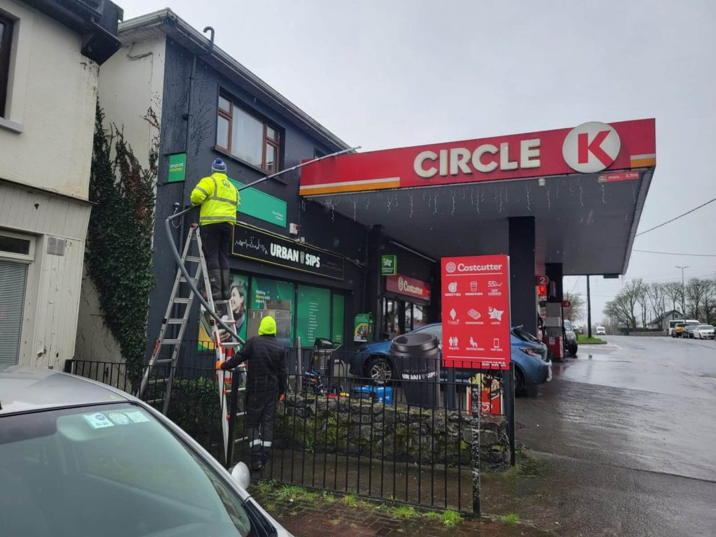 petrol station power washing